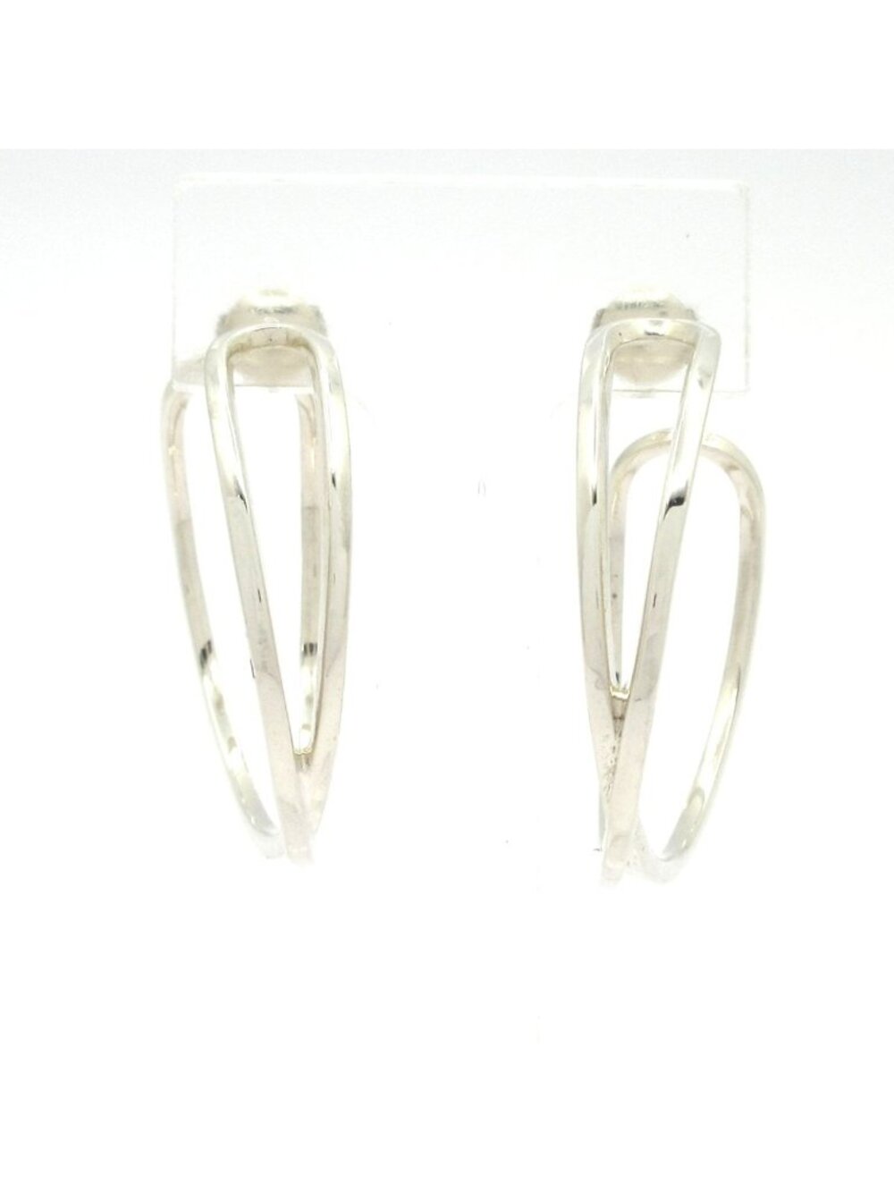 Hermes Earrings Silver Third Party Back